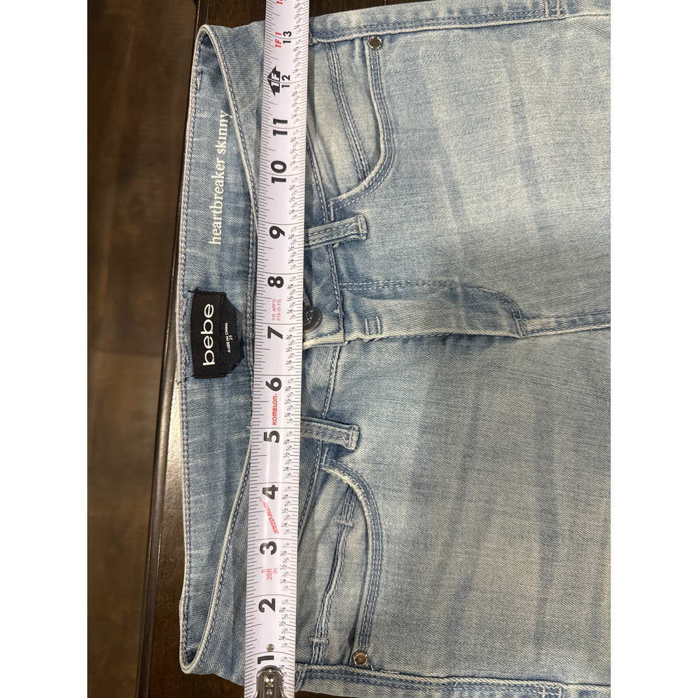Bebe Heartbreaker Light Wash Denim Jeans in Blue - Picture 2 of 6